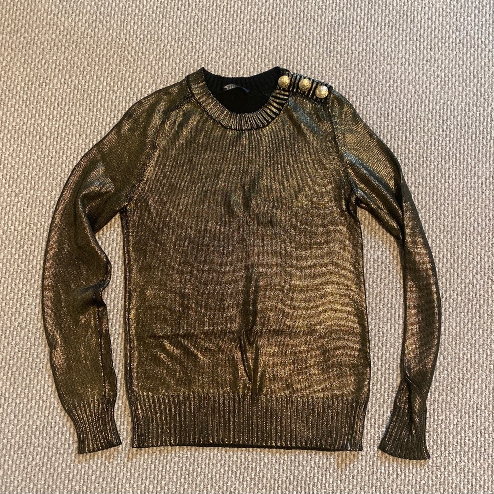 Balmain Gold Black Sweater Size 38